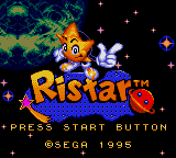 Ristar - The Shooting Star (USA, Europe) Title Screen